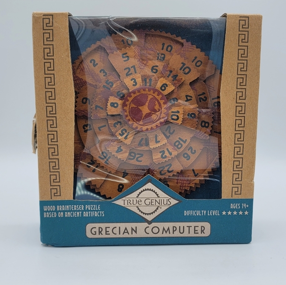 True Genius Grecian Computer Puzzle Brain Teaser Wooden Ancient Artifact - Picture 10 of 10